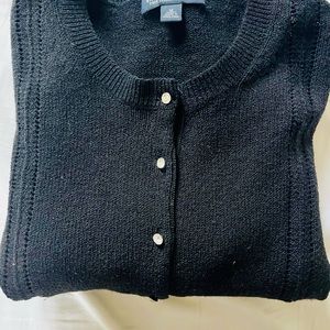 Black Merino Wool Cardigan